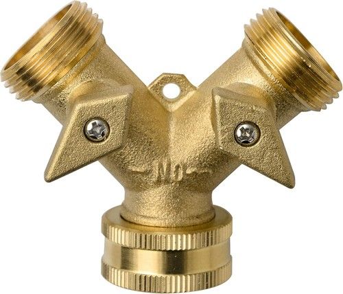 2 Way UKBrass Tap Adaptor Y Splitter Washing Machine Garden Hose Connector 3/4" 