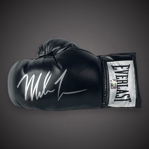 Mike Tyson Hand Signed Black Everlast Boxing Glove With COA £199