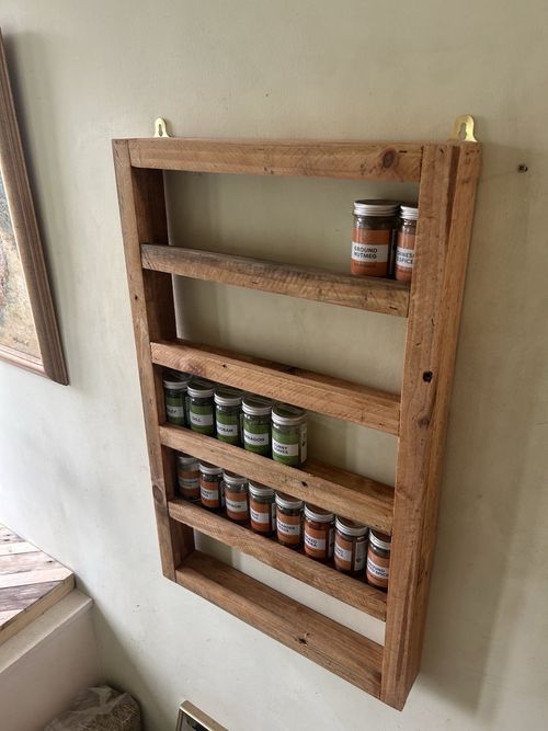 70cm X 43cm 5 Tier Spice Rack, Extra Large Solid Reclaimed Wood Handcrafted — image 3