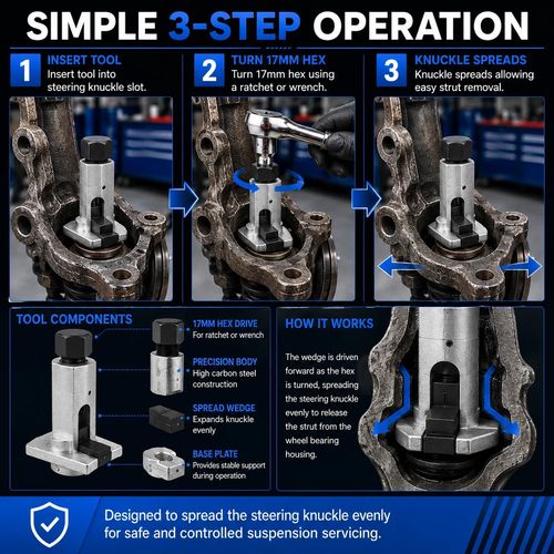 Autojack Strut Spreader Tool 17mm Hex Suspension Hub Knuckle Separator Tool — image 3