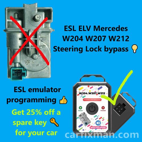 MERCEDES ESL ✔️ Steering Lock bypass ✔️ W204 ESL EMULATOR PROGRAMMING
