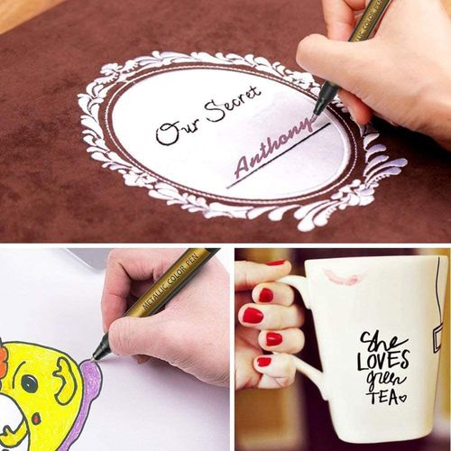Metallic Marker Pens for Paper Card Making DIY Photo Album Marker Pen 10pc set — image 4