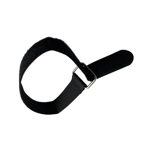 Black Hook & Loop Heavy Duty Strap Fastener with Metal Buckle — image 4