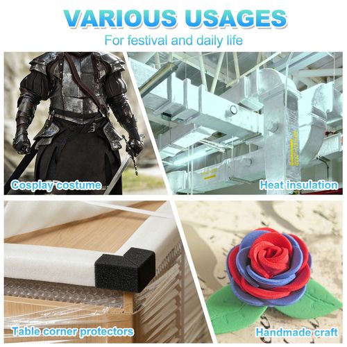 High Density EVA Foam Sheets 5mm Thick 79x13" for Cosplay DIY 1 Roll Black) — image 6