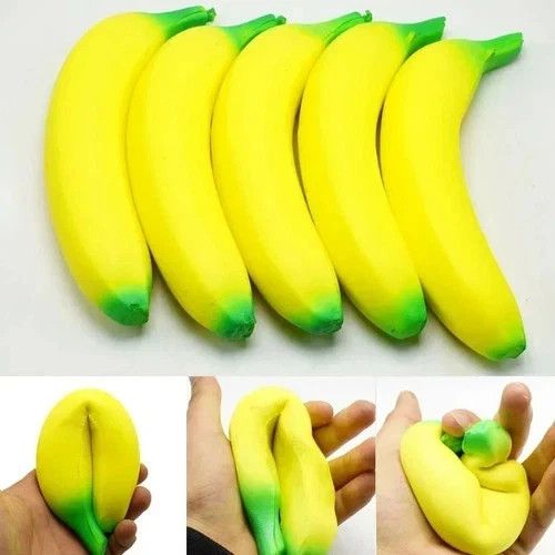 Jumbo Banana Squishy Toy Slow Rising Stress Relief Squeeze Fidget Fruit Toy-UK — image 2