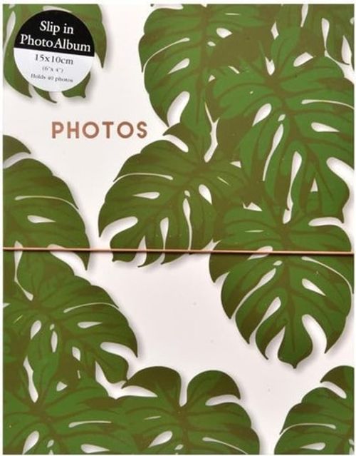 Photo Album Tropical Leaf Design Holds 40 4 x 6 Photographs Travel Gift Memories