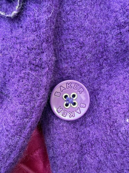 Baker Baby Ted Baker Girls Purple Wool Blend Coat 3-6 Months Pink Lined — image 9