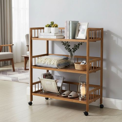 3 Tier Serving Trolley On Wheels Kitchen Office Storage Cart Tea Coffee Drinks — image 4