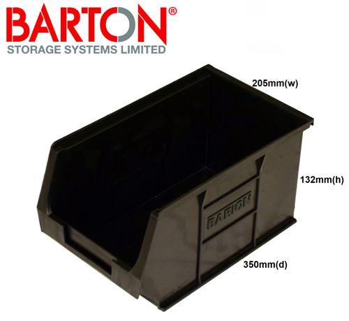 Black Plastic Parts Lin Bins - Component Storage Boxes Picking Bin Workshop Box — image 1