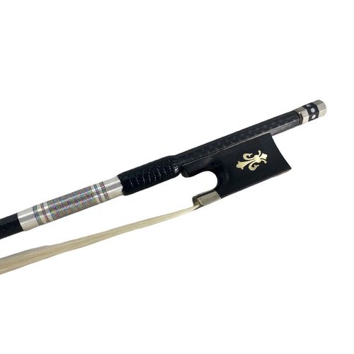 4/4 Violin Bow Carbon Fiber Braided Straight Pernambuco Level Natural Bow Hair — image 6
