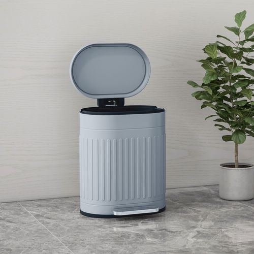 HOMCOM 20L Metal Kitchen Bin, with Soft-Close Lid - Grey — image 7