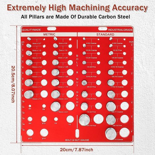 Nut and Bolt Thread Checker 34 Thread Identifier Gauge Inch Metric Screw NEW — image 5