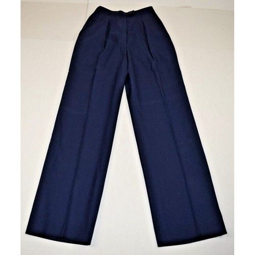 Vintage 80s Pants Uniform Issue Size 6 XS/S Blue Pleated Straight Leg Made USA