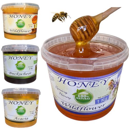 Organic 1kg Honey Wildflower Buckwheat Acacia Cream RAW UNPROCESSED PURE NATURAL