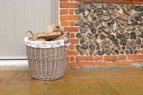 Large Natural-wash Wicker Robin Lined Log Home Tidy Washing Linen Storage Basket