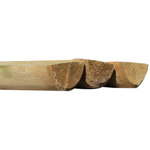 3 Pack of Fencing Rails 3.6m Half Round Fencing Beams Wooden Timber 100mm Dia — image 3