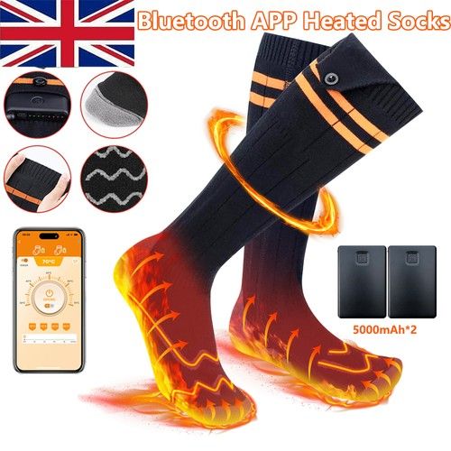 10000mAh Rechargeable Heated Socks For Men Women Washable Electric Warming Sock