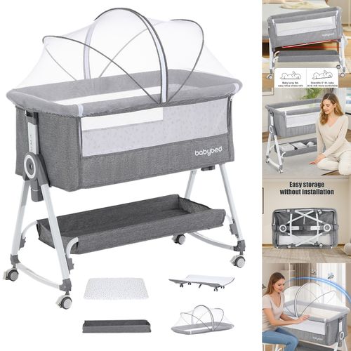 Baby Bedside Crib Sleeper Bassinet Safe Co-Sleeping Storge with Changing Table — image 2