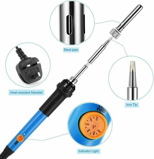 60W  Electronics Welding Solder Irons Tool Adjustable Temp Soldering Iron Kit UK — image 6