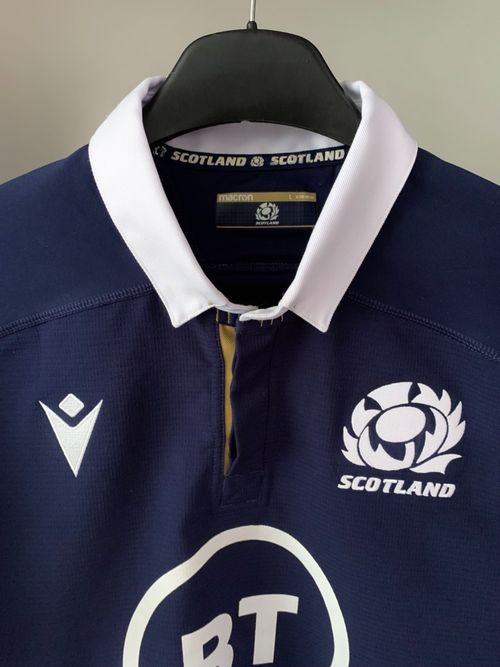 SCOTLAND 2020 2021 PLAYER ISSUE RUGBY SHIRT MACRON PRO PLAYER VERSION SIZE L — image 7