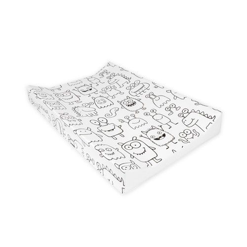 Anti Roll Changing Mat Monsters -  Padded Waterproof Soft & Wipe Clean