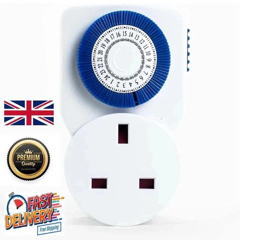 Timer Switch Mini | 24 Hour Segment Timer Light Switch | White UK Plug | S24HRMI