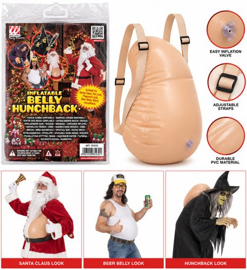 Inflatable Belly Hunchback Costume Santa Beer Belly Pregnant Fancy Dress Prop