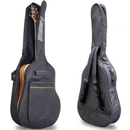 BLACK FULL SIZE PADDED PROTECTIVE CLASSICAL ACOUSTIC GUITAR BACK BAG CARRY CASE — image 1