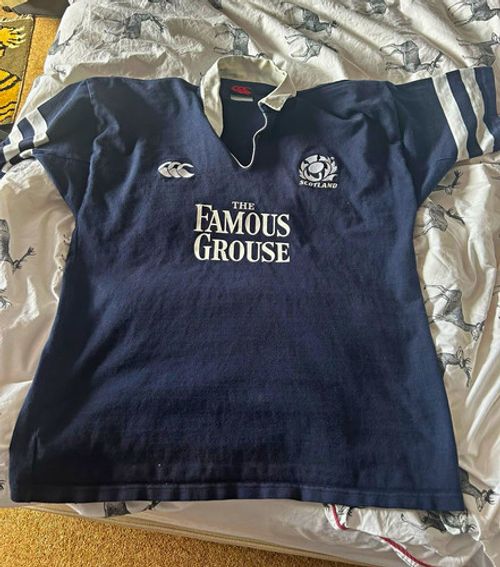 Canterbury Scotland National Team Rugby Shirt Only Blue Famous Grouse Size Large