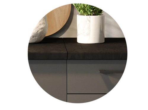 Kitchen Cabinets 5 Units Complete Kitchenette Small Set 180cm Black Grey Lina — image 18