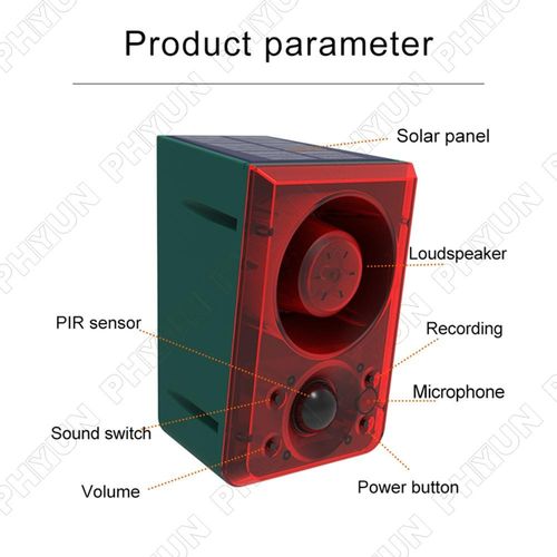 Solar Motion Sensor Alarm Outdoor Security Siren Warning Light +Remote Control — image 5