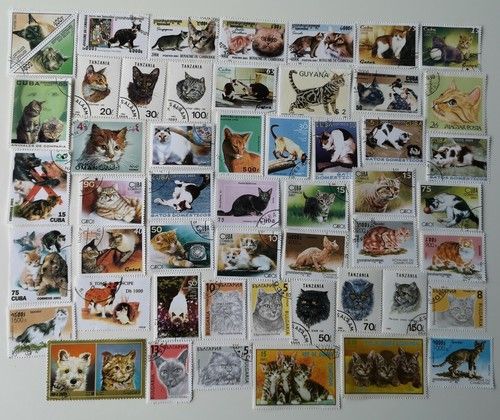 Cats (Domestic) Stamps Collection - 50 to 500 Different Stamps