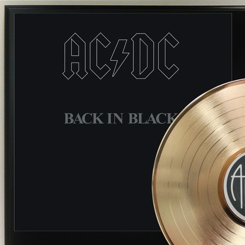 ACDC - Back In Black Gold LP Record Plaque Display — image 2