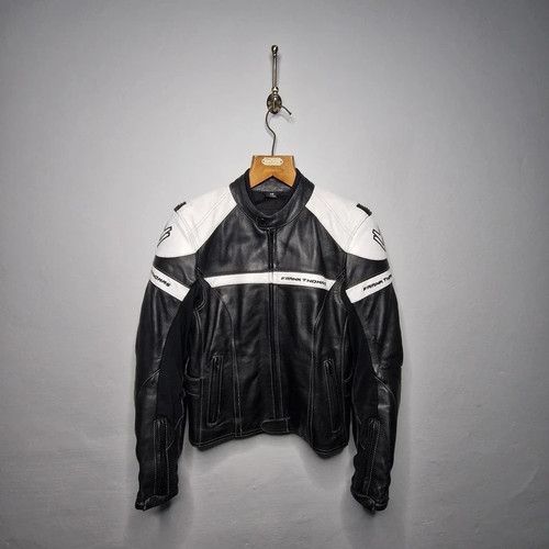 Frank Thomas Women's Black Motorcycle Leather Jacket Size 14