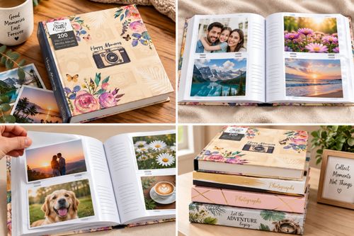 Slip In Photo Album 6x4 200 Photos Memo Family Wedding Travel Memory Book — image 3