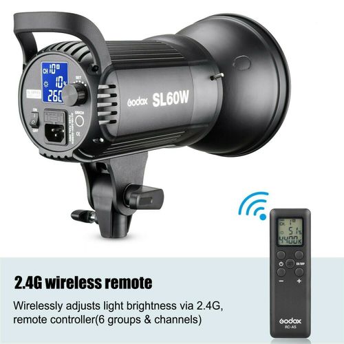 Godox SL60W Studio LED Video Light Continuous Light Bowens 5600K with Remote — image 7