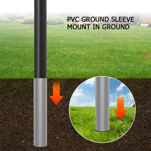 25ft Aluminium Sectional Flagpole Kit Outdoor Garden Telescopic Flag Pole Black — image 6
