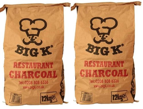 Big K Chilla-Grilla Restaurant Grade Charcoal, Lumpwood Charcoal 12 kg Pack Of 2