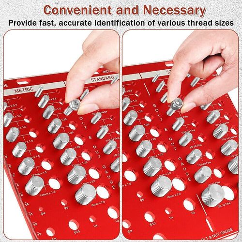 Nut and Bolt Thread Checker 34 Thread Identifier Gauge Inch Metric Screw NEW — image 7