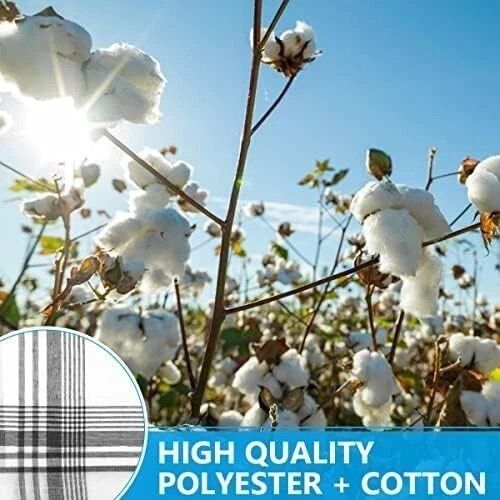 12PCS Men's Handkerchiefs Large Cotton Hankies Premium Soft Gents Hankies UK — image 5