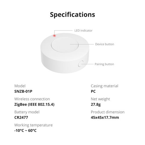3 Pack SONOFF SNZB-01P Zigbee Wireless Switch Custom Button Action Smart Scene — image 19