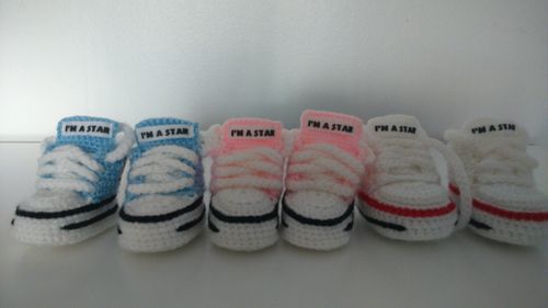 BABY CROCHET SHOES YOURS BABY'S NAME TRAINERS HANDMADE SNEAKERS — image 2