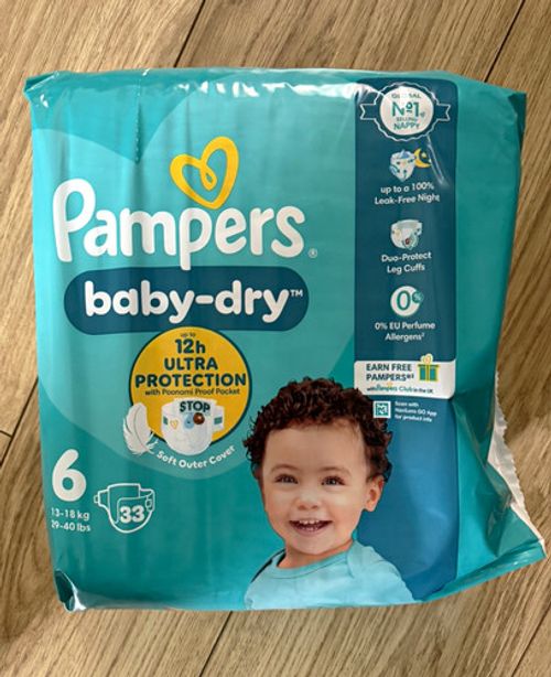 Pampers Baby-Dry Size 6 33-Pack Disposable Nappies Ultra Protection