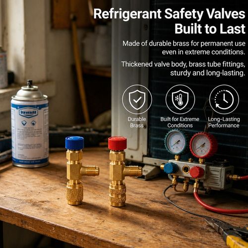 Refrigerant Charging Valve R410A R22 Air Conditioning Safety Valve Safety Adapt — image 2