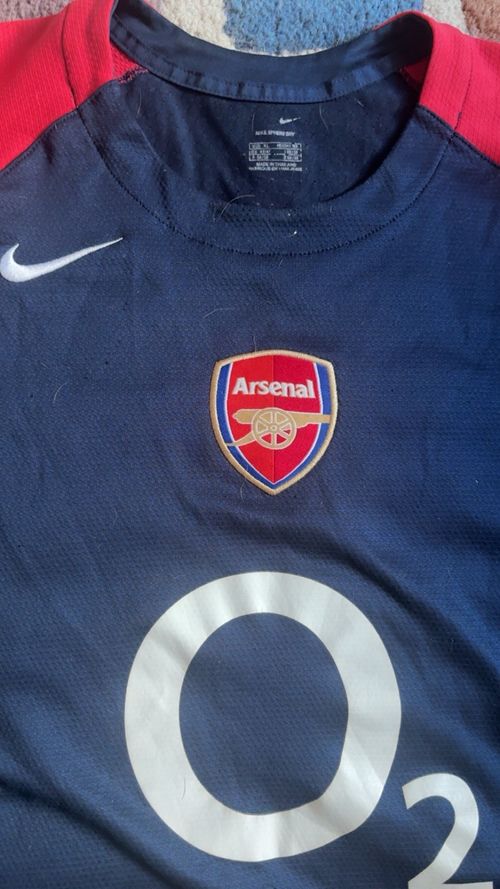 Arsenal Nike Training Shirt 2005 Vintage Football Jersey XL Navy Red Authentic — image 2
