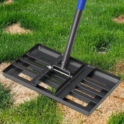 Leveling Rake Garden 43x25cm Curved Edge Heavy Duty Tool – Adjustable Length