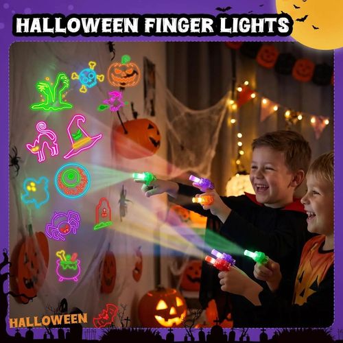 10Pcs Halloween Finger Lights LED Projector Rings Kids Party Favor Trick Treat — image 6