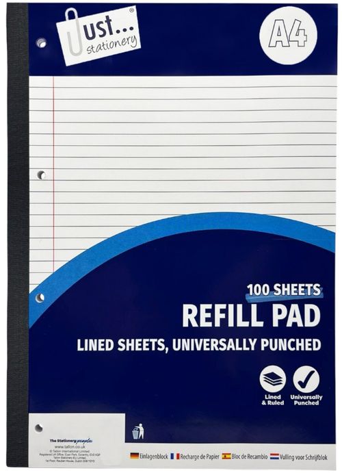 2x A4 lined Refill Pad 100 Page Notepad Memo Writing Ruled Student Office School — image 3
