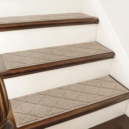 15 Pack Full Edge Wrapping Stair Carpet Treads,70X22 CM Non-Slip Stair Tread Run
