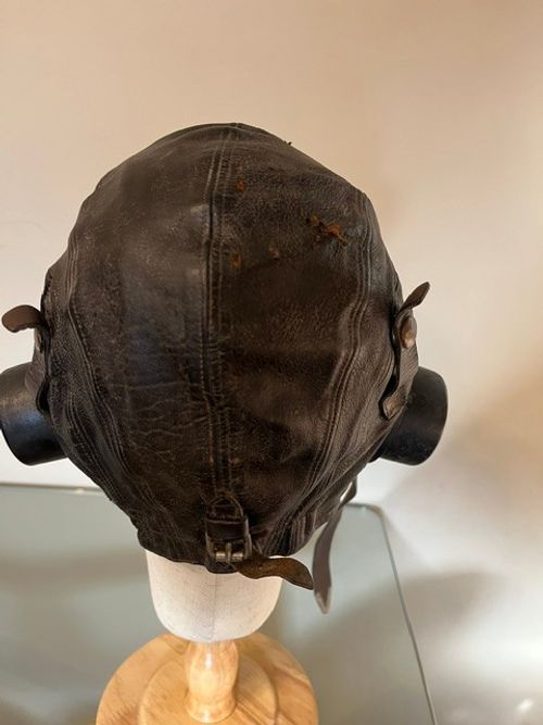 WW2 RAF First Pattern C Type Leather Flying Helmet Aircrew Pilot Original — image 4